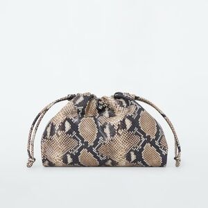COS Mini Cavatelli Clutch Bag Snake Effect Leather